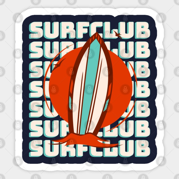 Surfclubbing - Summer Beach Vacation Surf Club Sticker by vystudio